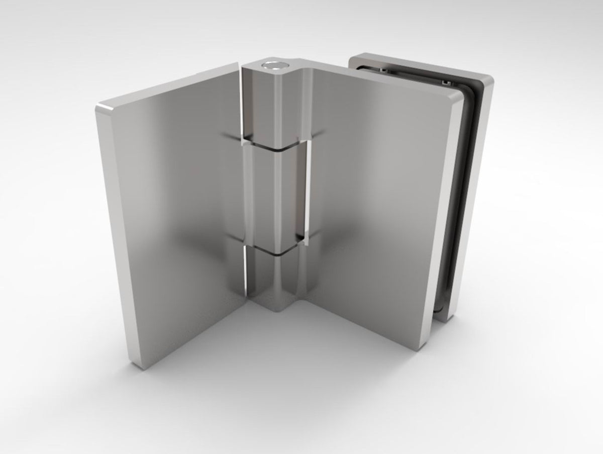 Anschlagband 180° Glas-Wand Chrom, Detailansicht