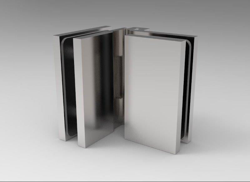 COMO Anschlagband 90° Glas-Glas nach außen, Chrom poliert