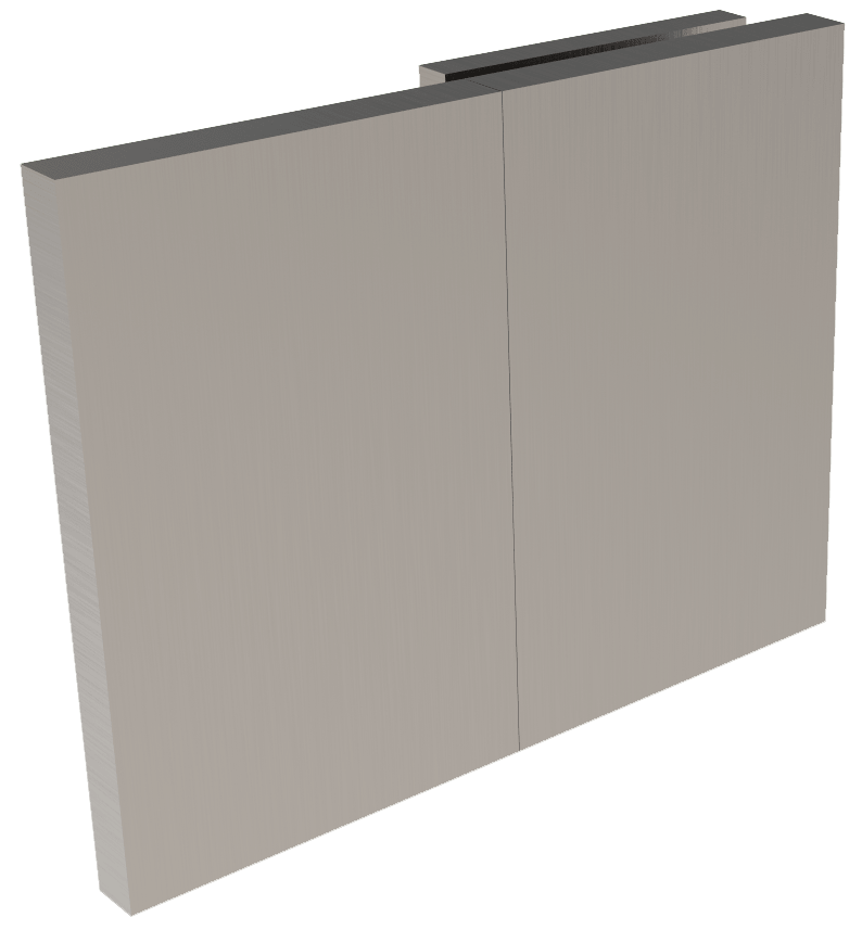 COMO Verbinder 180° Glas-Wand Festteil, Edelstahl-Optik gebürstet, Frontansicht