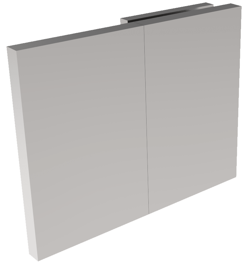 COMO Verbinder 180° Glas-Wand Festteil, Chrom, Frontansicht