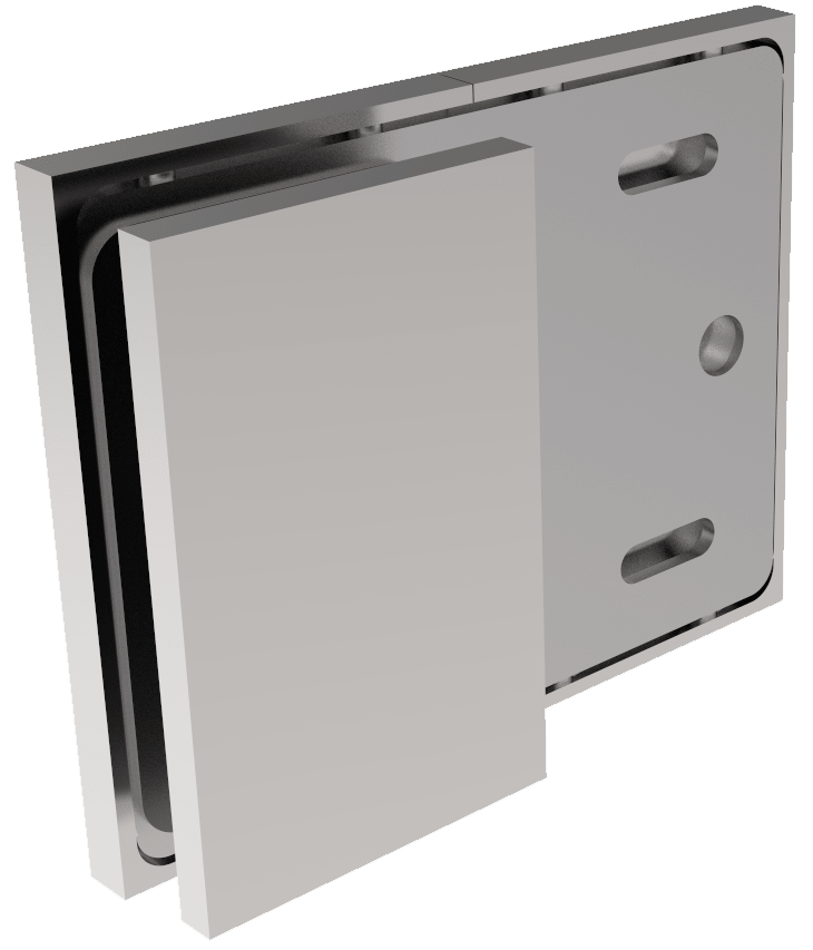 COMO Verbinder 180° Glas-Wand Festteil, Chrom, Seitenansicht