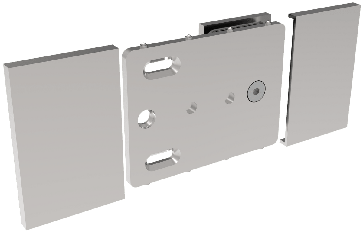 COMO Verbinder 180° Glas-Wand Festteil, Chrom, Detailansicht