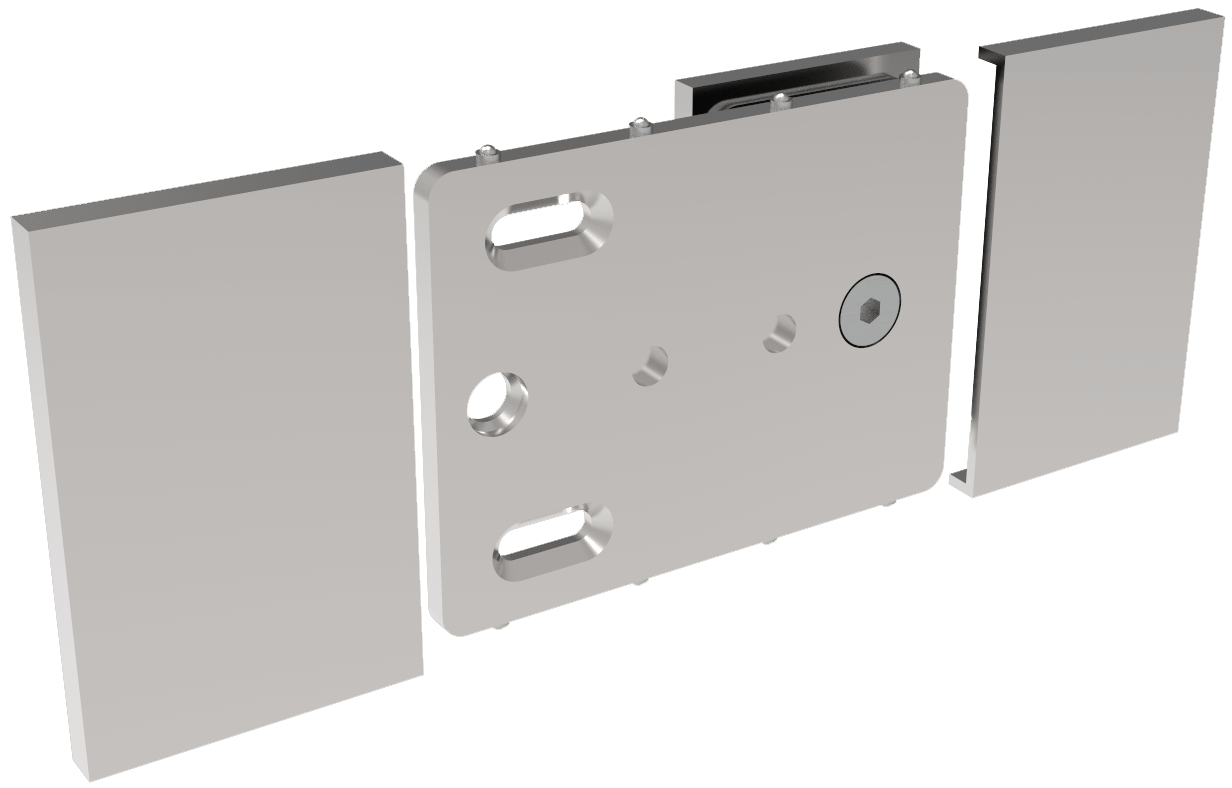 COMO Verbinder 180° Glas-Wand Festteil, Chrom, Detailansicht