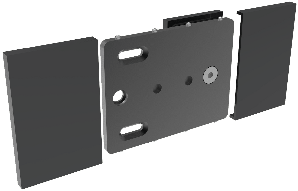 COMO Verbinder 180° Glas-Wand Festteil, matt schwarz, Detailansicht