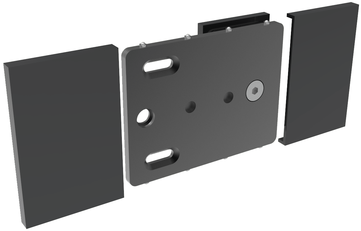 COMO Verbinder 180° Glas-Wand Festteil, matt schwarz, Detailansicht