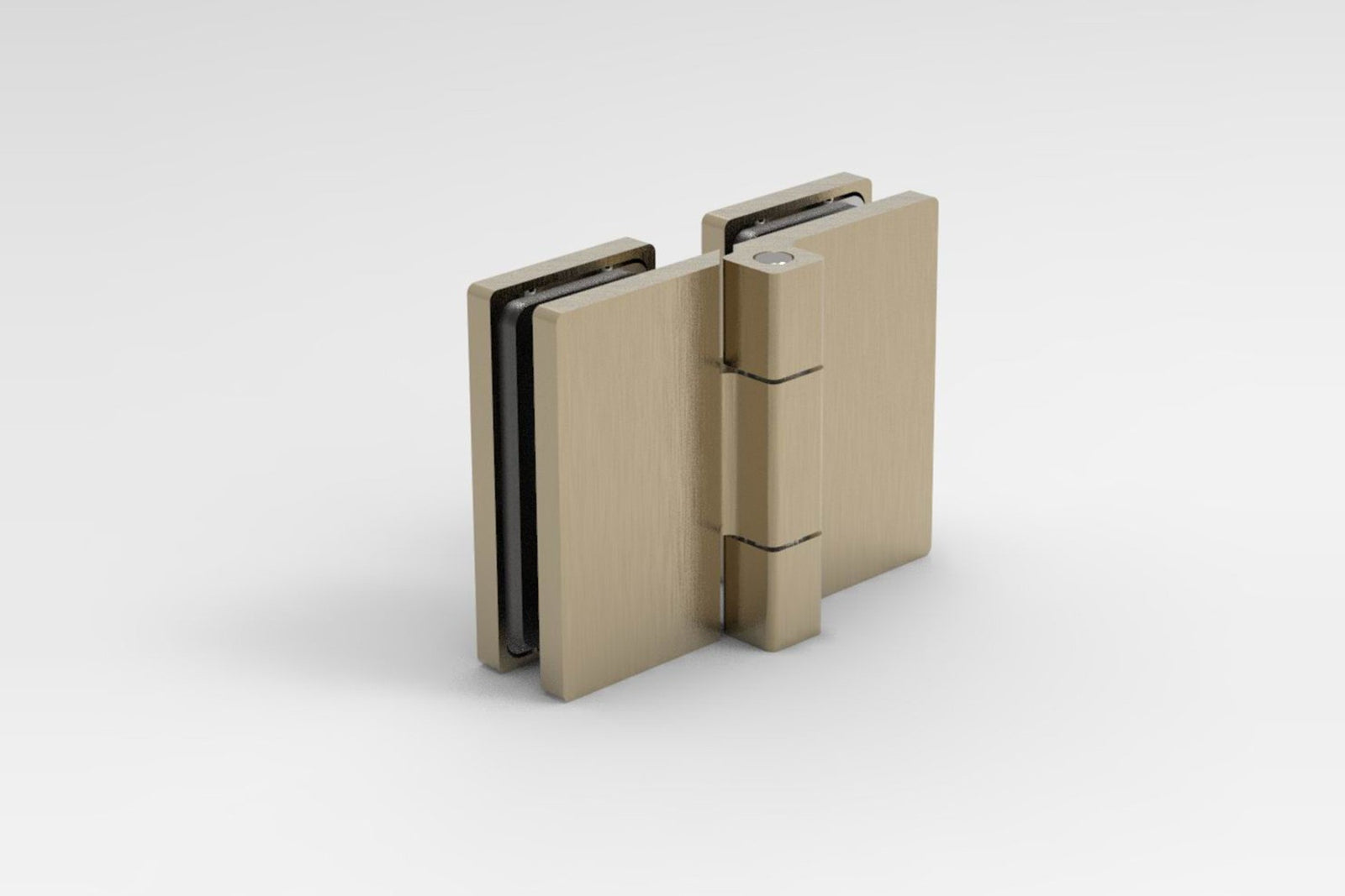 COMO Anschlagband 180° Glas-Glas, Bronze matt gebürstet, Ansicht Scharnierseite