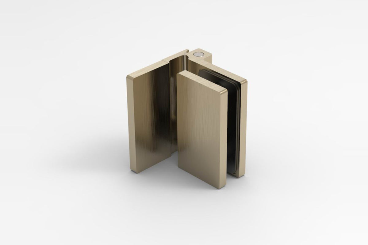 COMO Anschlagband 90° Glas-Wand, Bronze matt gebürstet, Ansicht Glasaufnahme