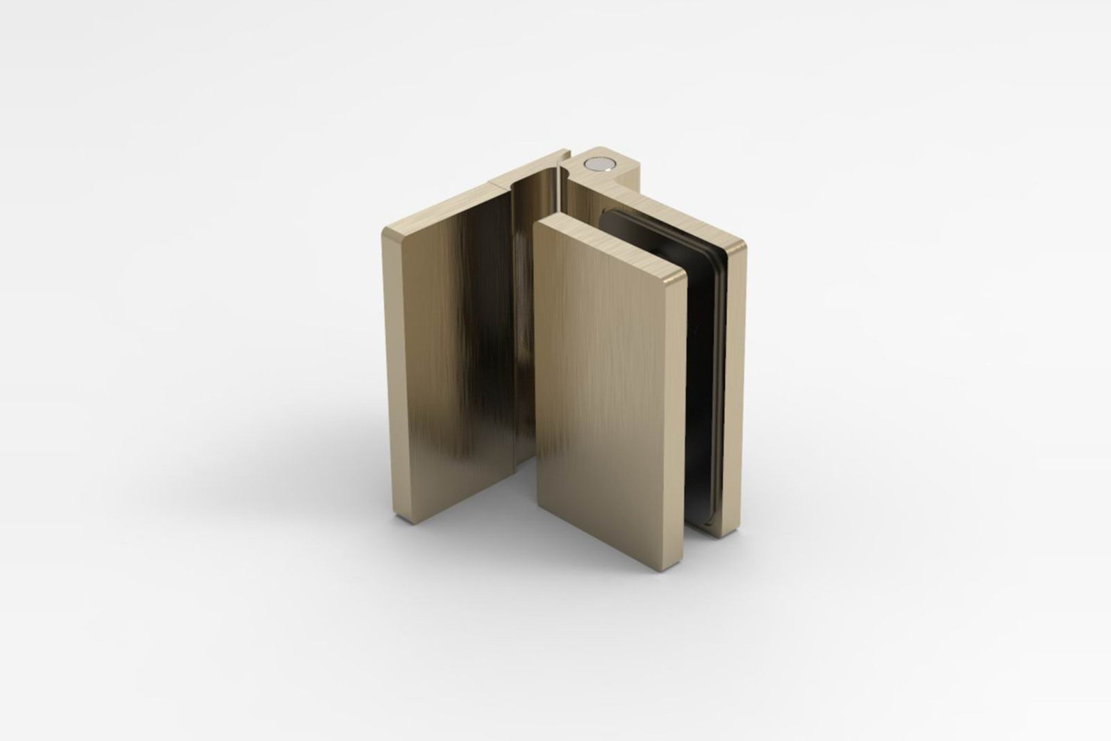 COMO Anschlagband 90° Glas-Wand, Bronze matt gebürstet, Ansicht Glasaufnahme