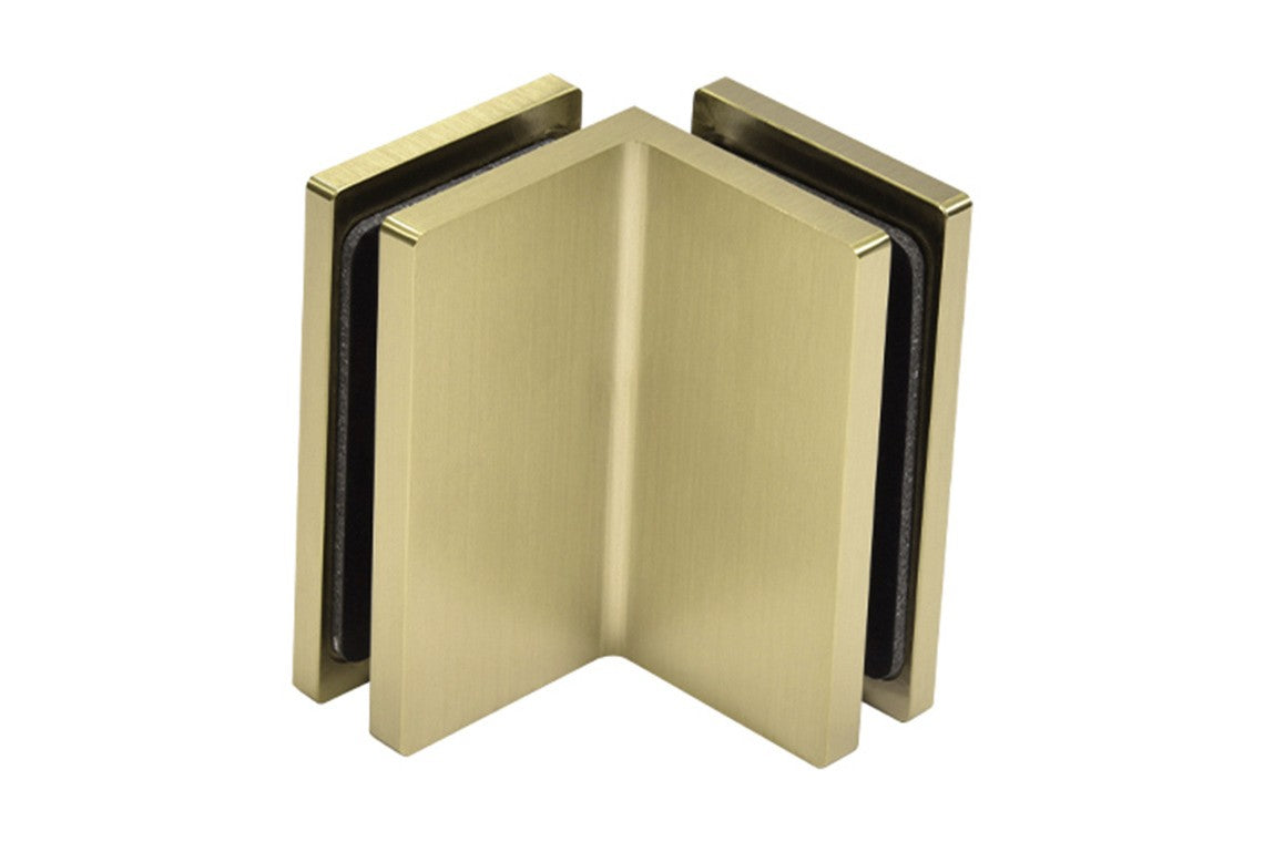 COMO Winkelverbinder 90° Glas-Glas, Bronze matt gebürstet, Innenansicht