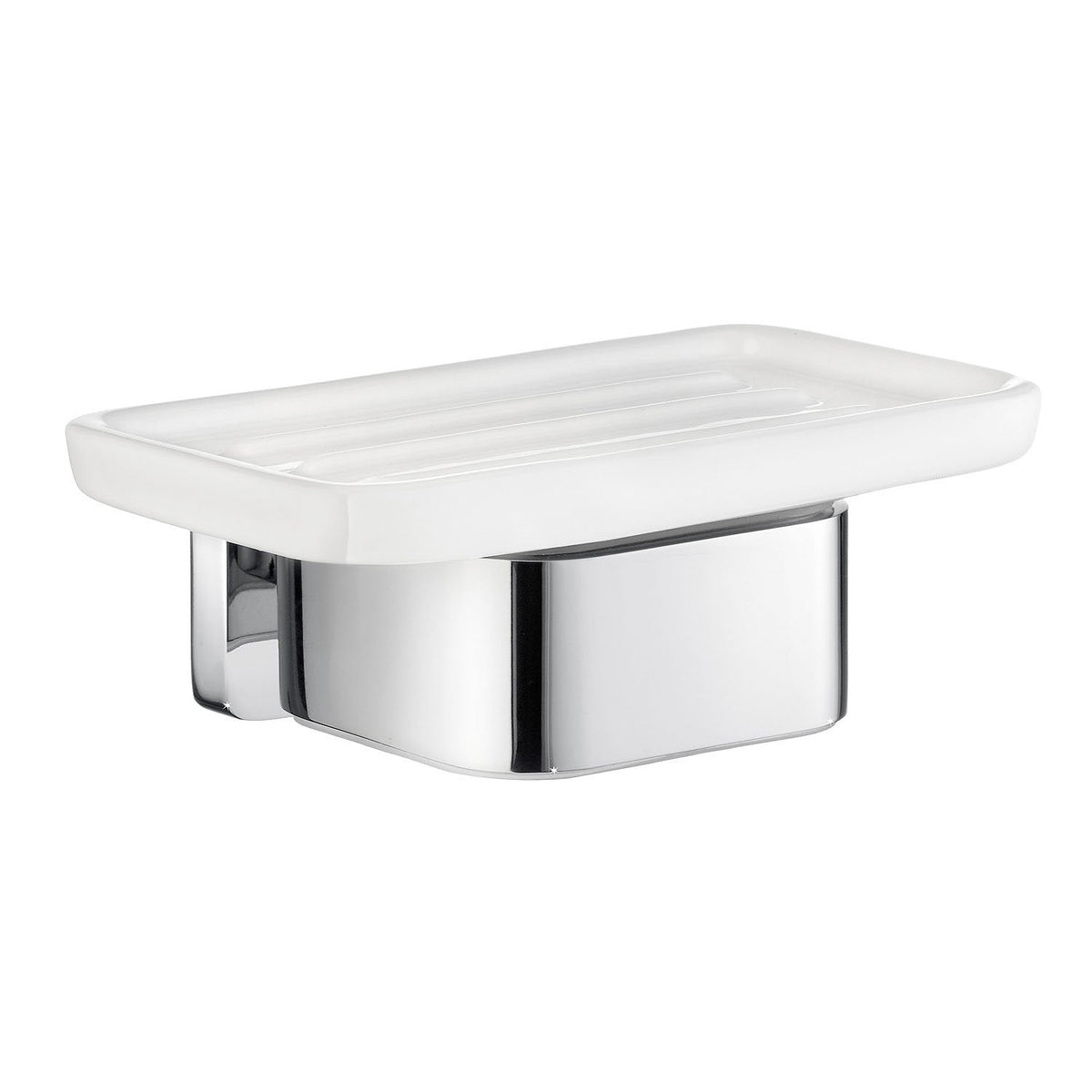 Smedbo ICE Halter mit Seifenschale Porzellan Wandmodell Chrom poliert
