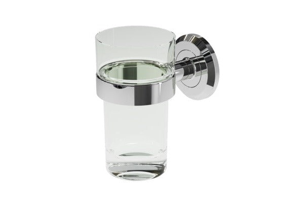 Vigour one V1 Glashalter ONGHK verchromt mit Kunststoff-Becher, Frontansicht