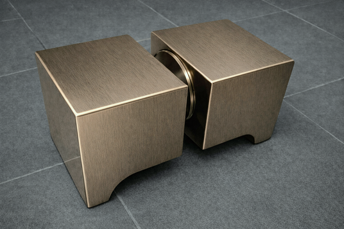 Duschtürgriff eckig, Art.Nr. SDK300, Bronze gebürstet