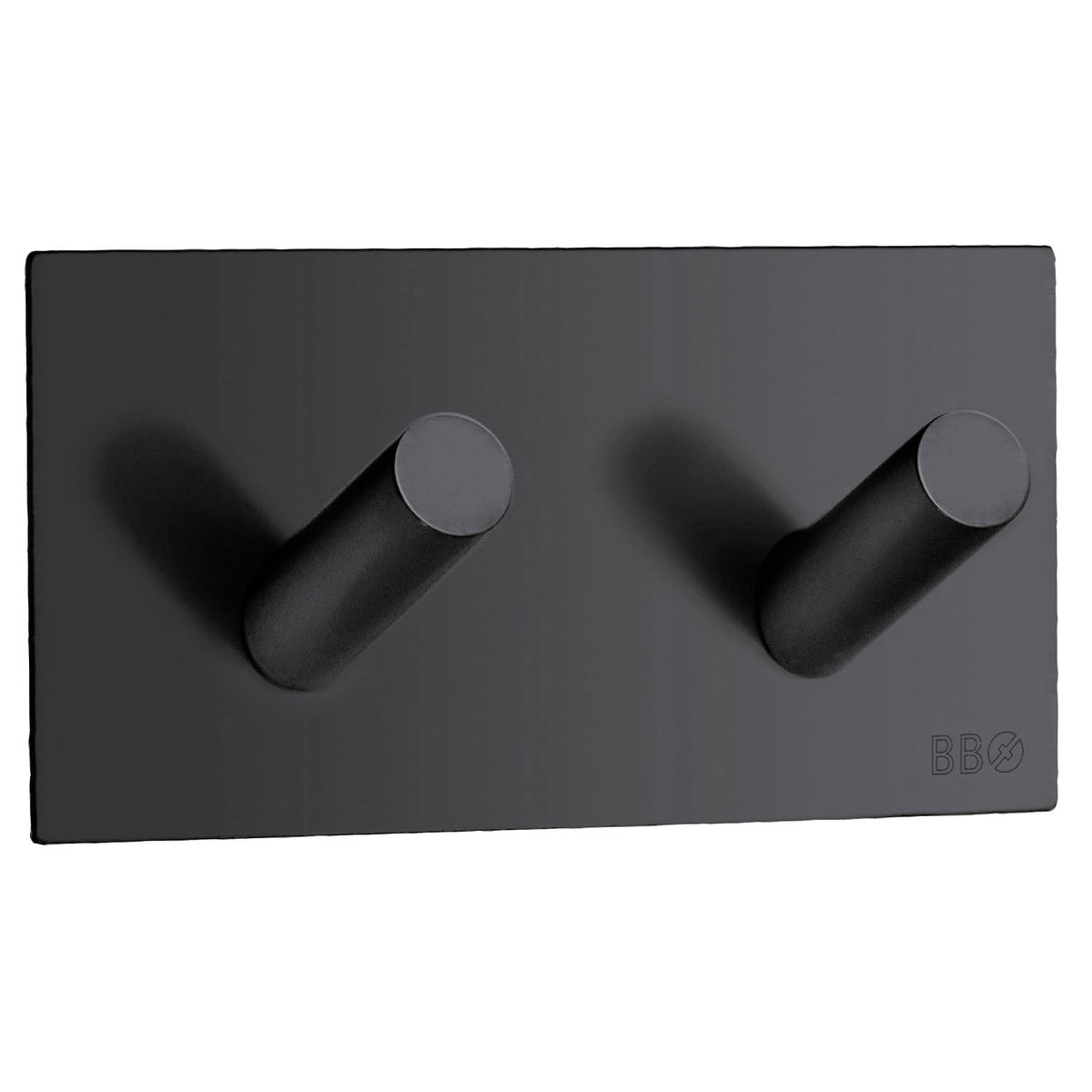 Selbstklebender Doppelhaken, Edelstahl Schwarz matt