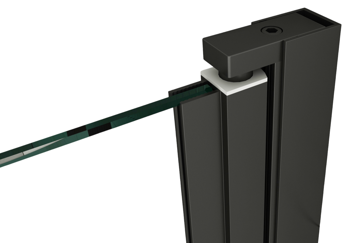 drehbares Duschtür-Wandprofil, Schwarz matt, Typ Emily