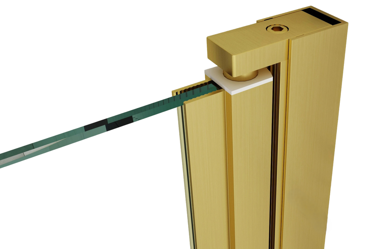 Drehbares Duschtür-Wandprofil Typ Emily – Hebe-Senkmechanik für 6 mm ESG – 180° Pendeltür – Art.Nr. 410901