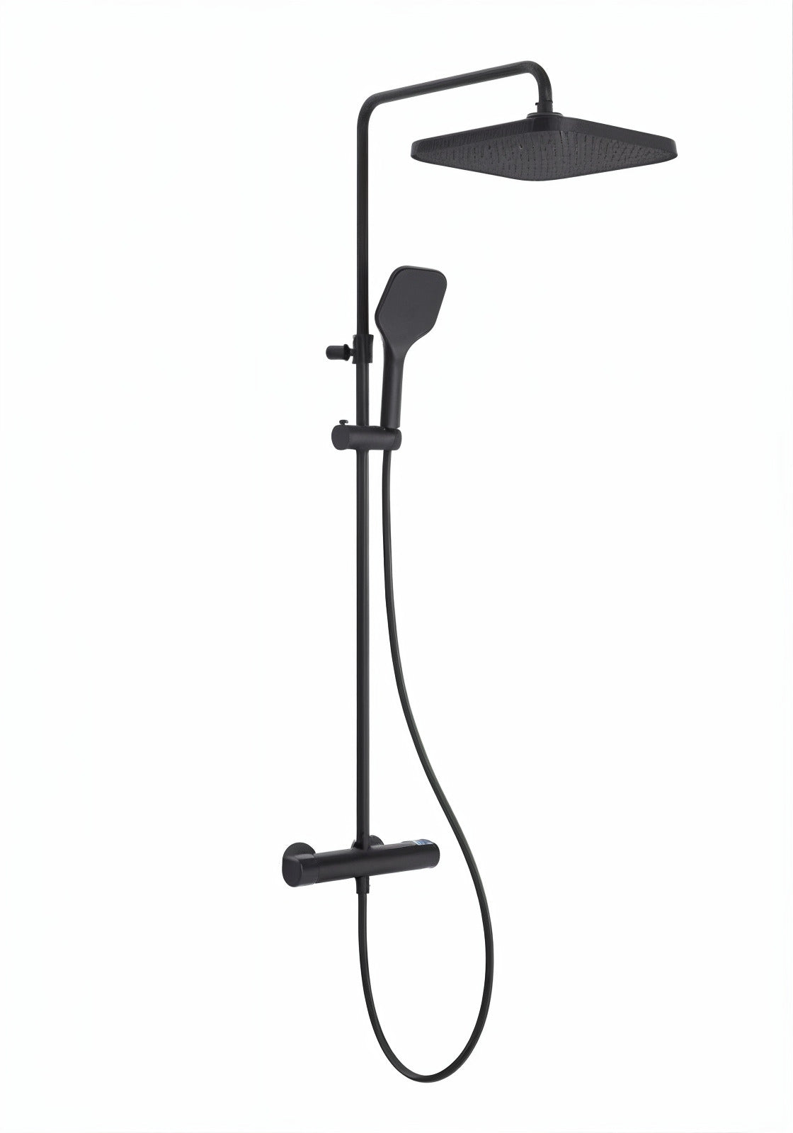 Vigour V2 Duschsystem mit Thermostat, 310 mm Kopfbrause edge, 3-strahlige Handbrause, schwarz matt