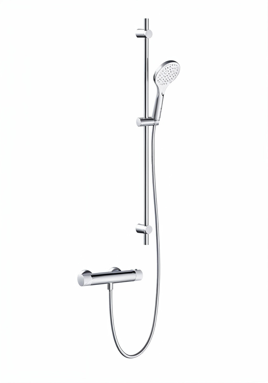 Vigour V2 Renovierungsset, AP-Brausethermostat mit Brausegarnitur 90 cm, runde Handbrause, verchromt
