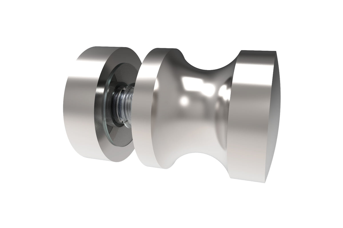 Euro Duschtürknopf Messing einseitig Ø 30 mm in Chrom poliert glänzend