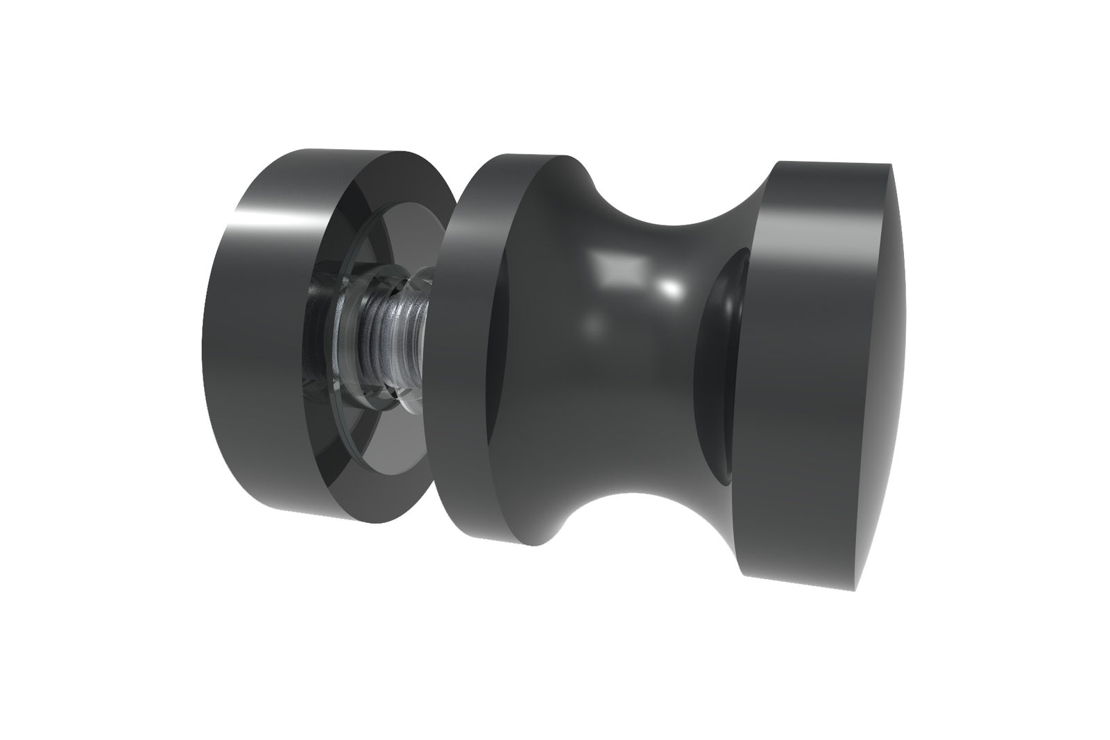 Euro Duschtürknopf Messing einseitig Ø 30 mm in Schwarz matt