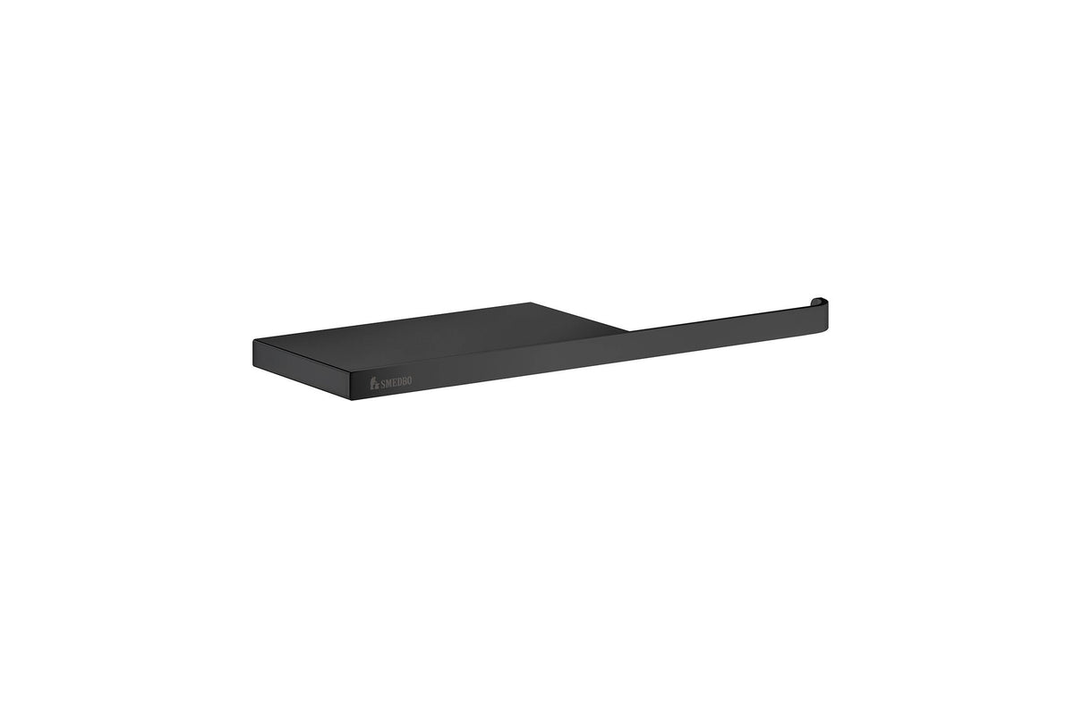 OUTLINE Toilettenpapierhalter mit Ablage Schwarz matt