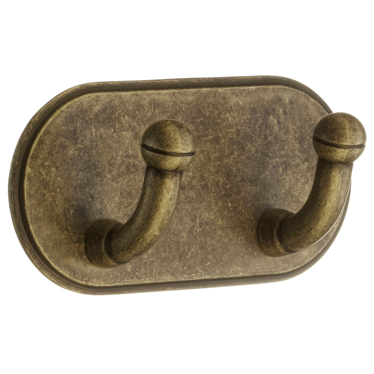 Selbstklebender Design-Doppelhaken, Messing antik