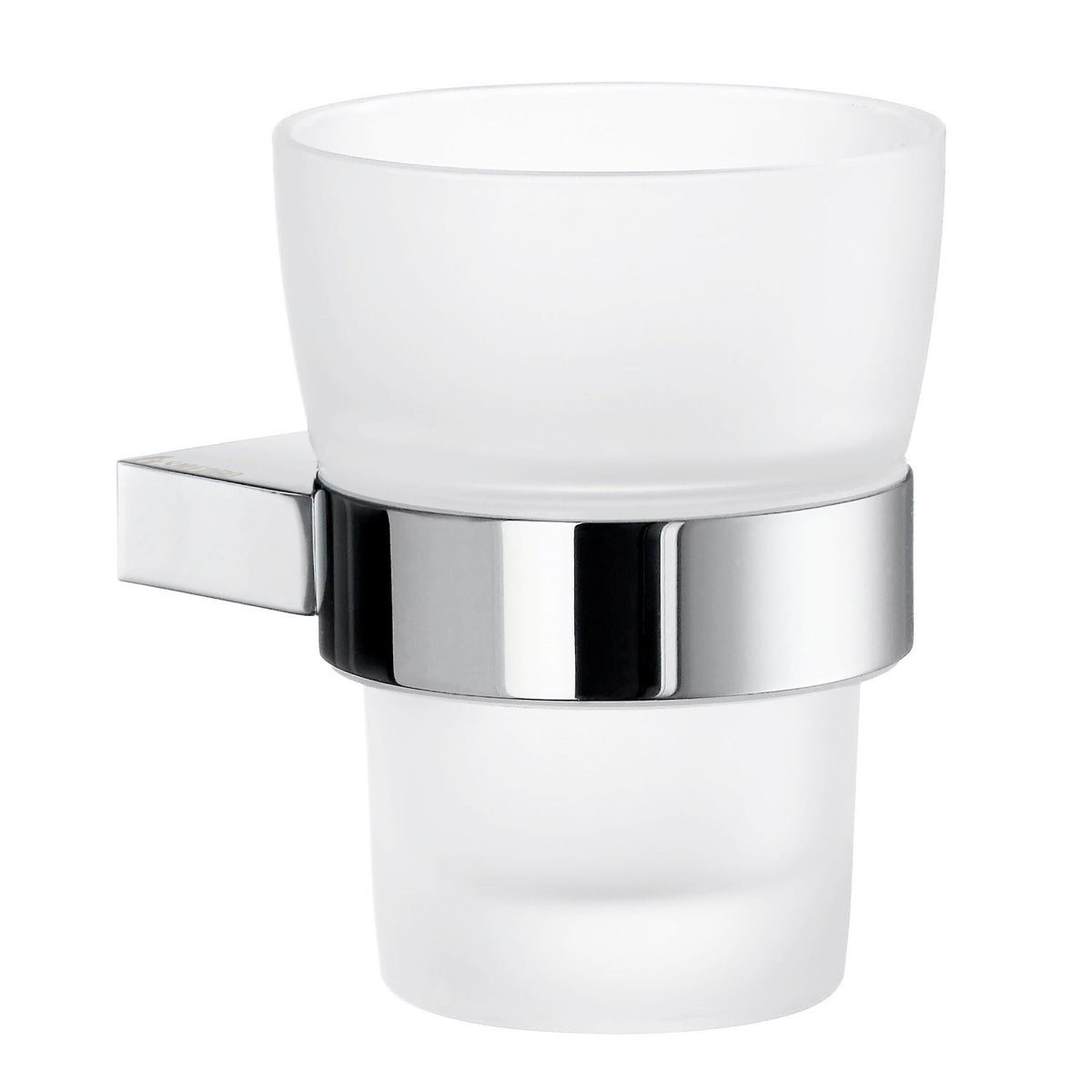 Zahnputzbecherhalter, Chrom poliert, Mattglas, Chrom poliert