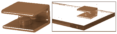 Glasablage-Halter Dusche quadratisch in Bronze ölgeschliffen