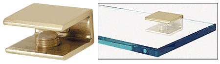 Glasablage-Halter Dusche quadratisch in Messing poliert goldfarbig
