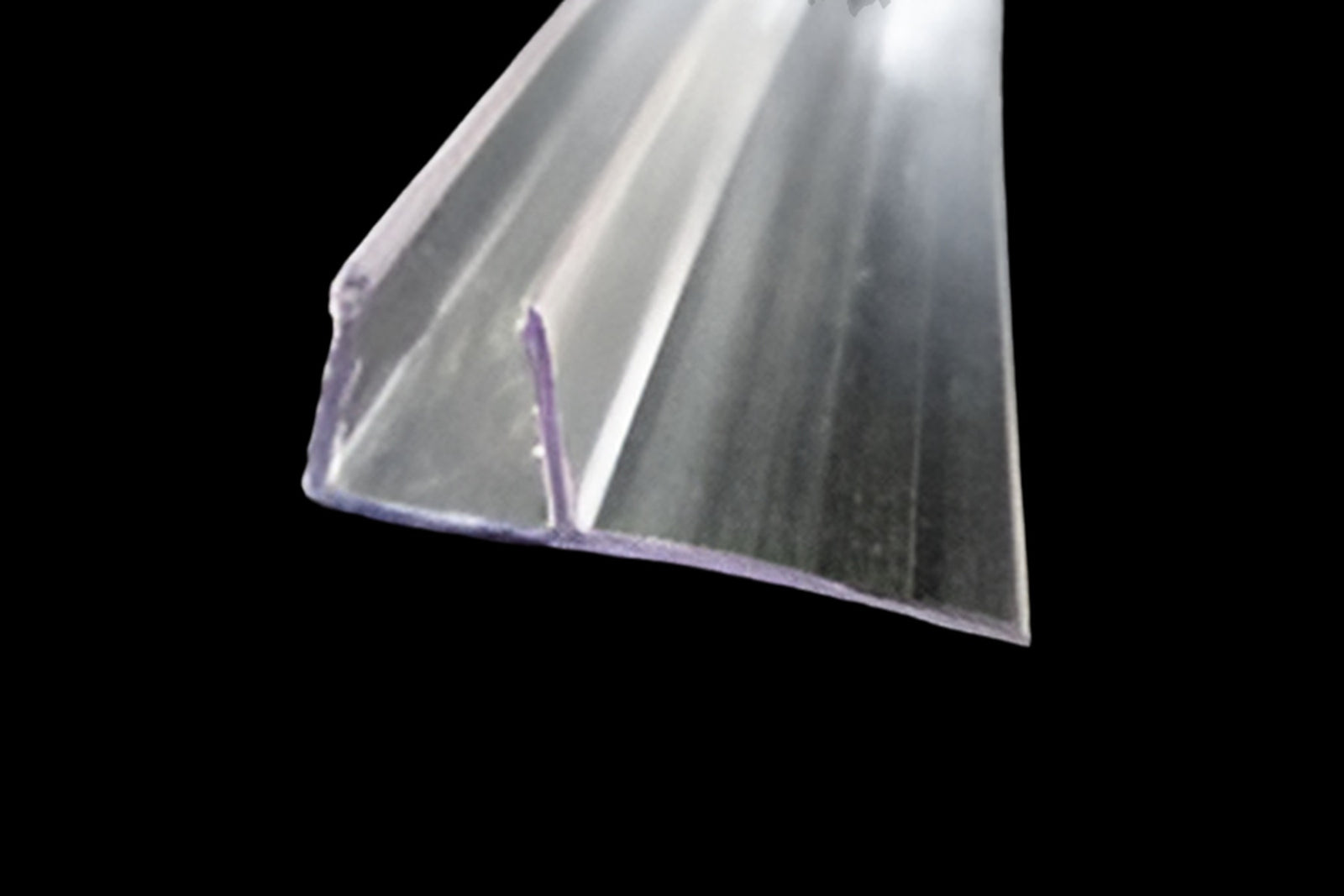 Polycarbonat-Überlappungsdichtung – 12 mm Glas, 90°-Lippe, Art.Nr. 1290