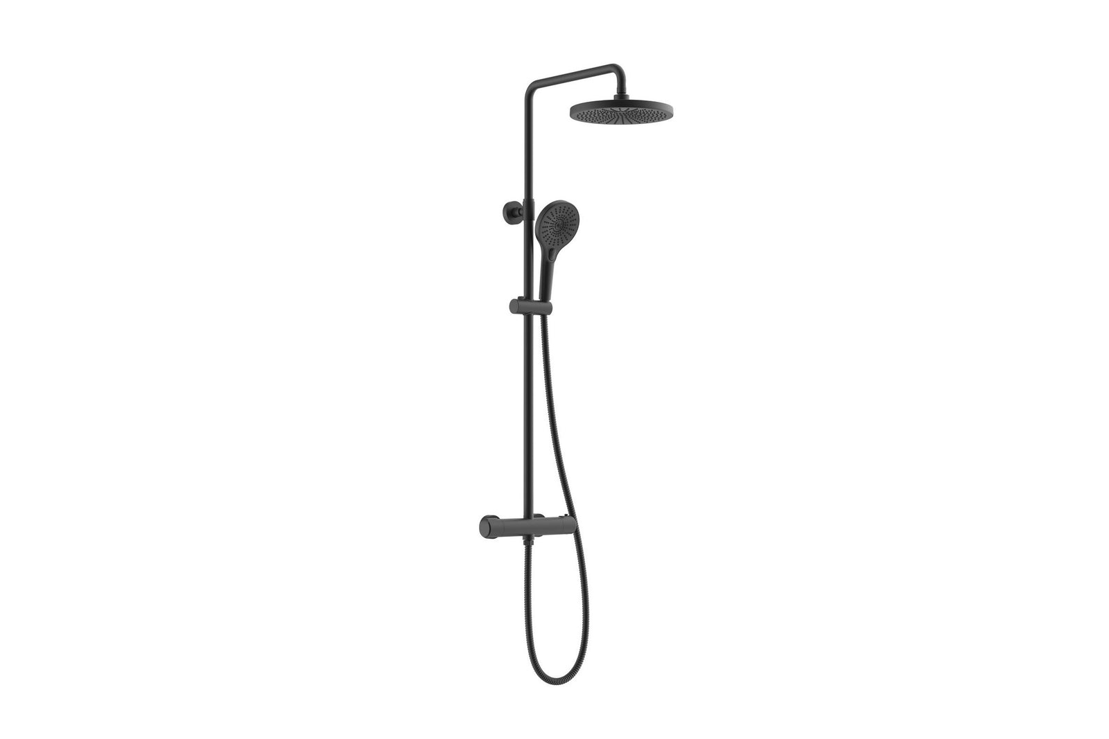FORMAT Design 2.0 Duschsystem komplett mit Kopf- und Handbrause, schwarz matt