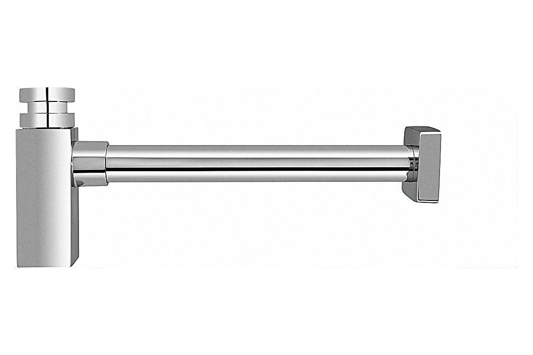 FORMAT Design-Flaschensiphon Waschtisch chrom, quadratische Bauform
