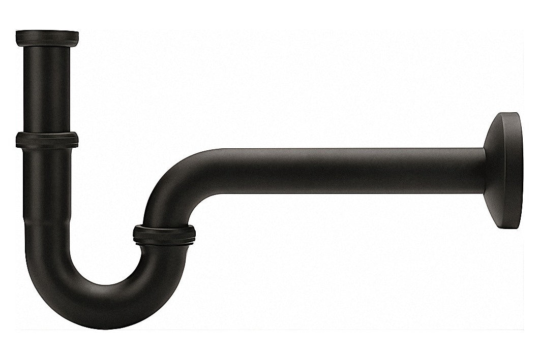 FORMAT Design-Siphon Waschtisch mattschwarz, P-Siphon Bauform