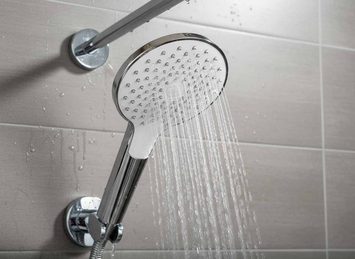 Handbrause mit Regenstrahl – verchromt, 120 mm, rund, 1-strahlig