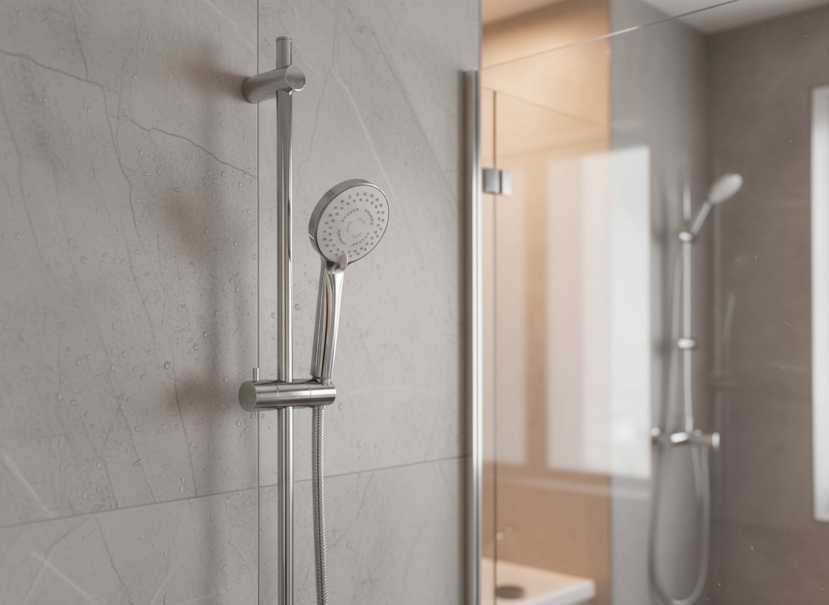 Vigour Brausegarnitur V1 mit 90 cm Stange – 3 Strahlarten, Antikalk, verchromt – Art.Nr. V1BG905