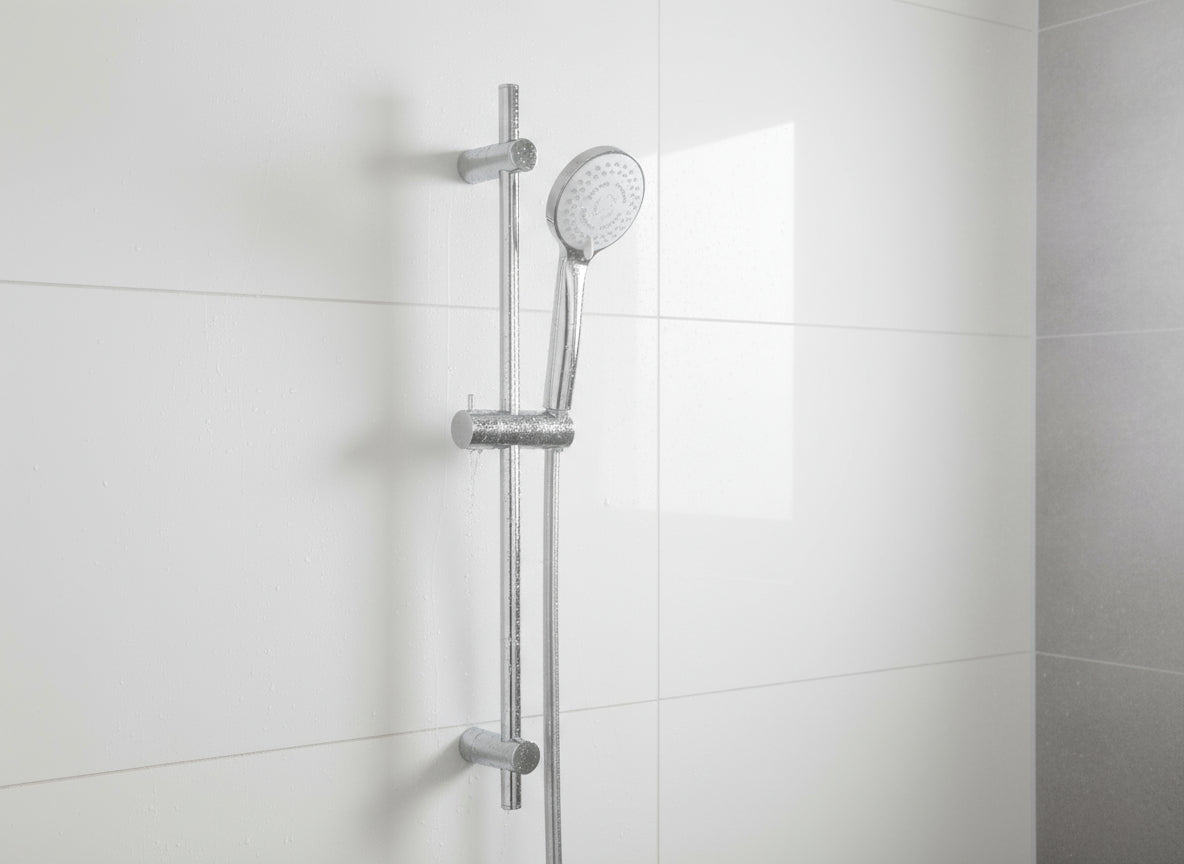 Brausegarnitur mit Handbrause – 3 Strahlarten, chrom, 600 mm Wandstange