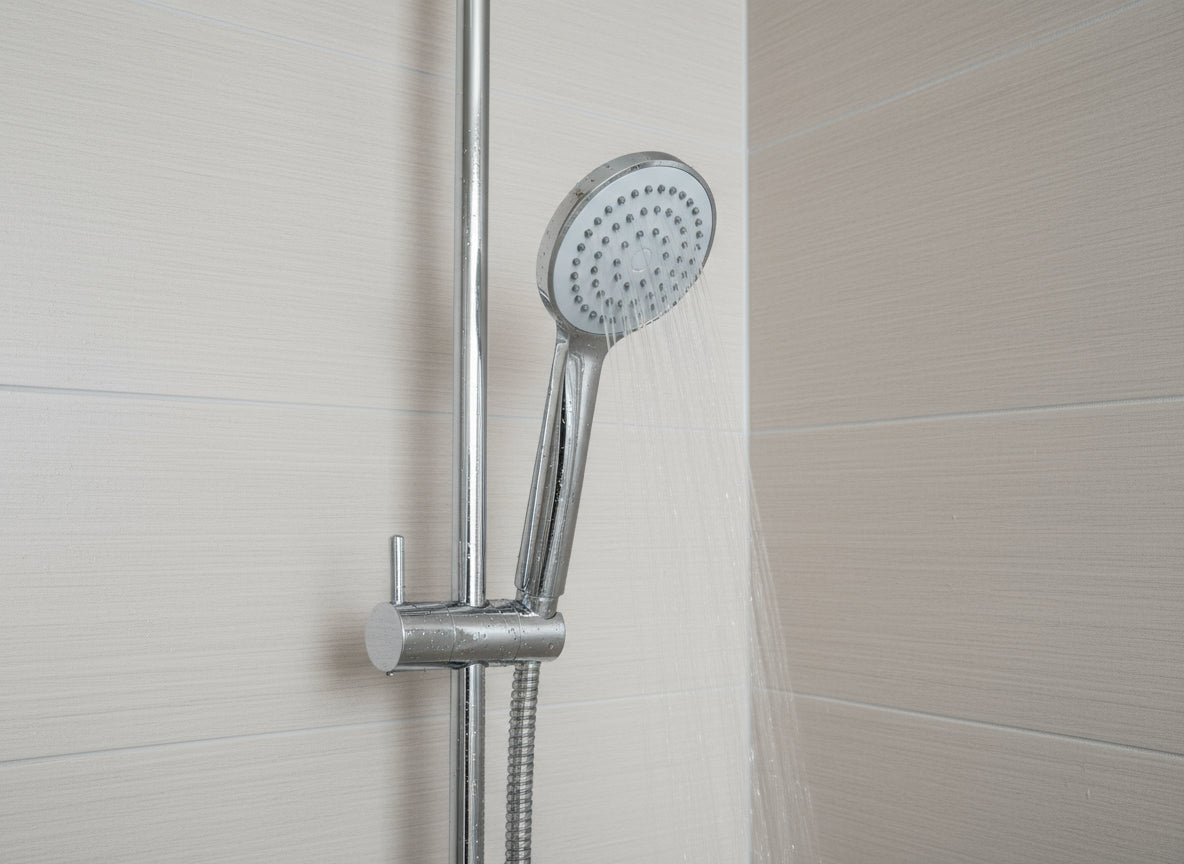 Vigour Brausegarnitur V1 mit 90 cm Stange – 1-fach Normalstrahl, Antikalk, Metallschlauch – Art.Nr. V1BG901