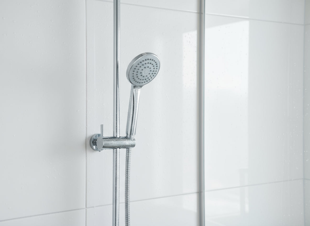 Vigour Brausegarnitur V1 mit 90 cm Stange – 1-fach Normalstrahl, Antikalk, Metallschlauch – Art.Nr. V1BG901