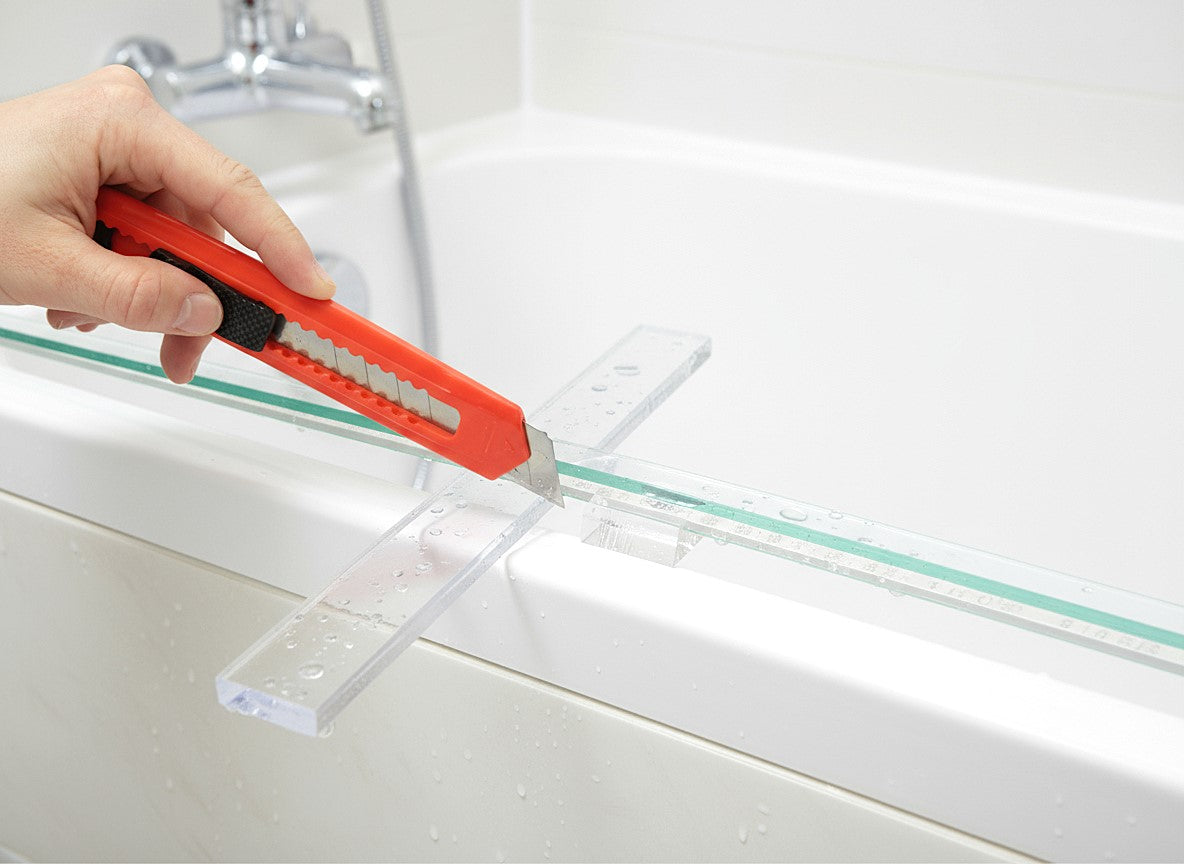 Transparente Unterlagen für rahmenlose Glasduschen – 6 x 51 mm, für 6/8/10 mm Glas