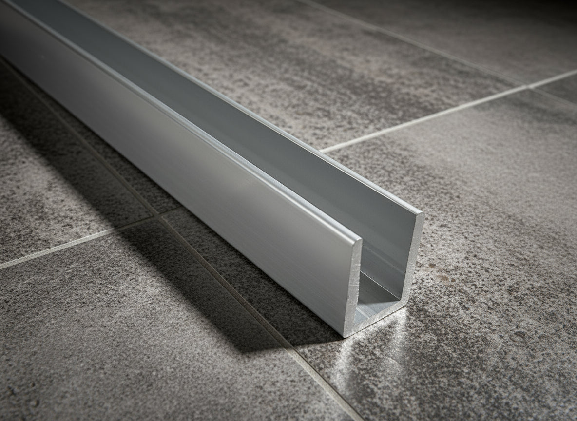 Alu-U-Wandprofil zur innenseitigen Silikonverklebung, Art.Nr. SDCD38/12