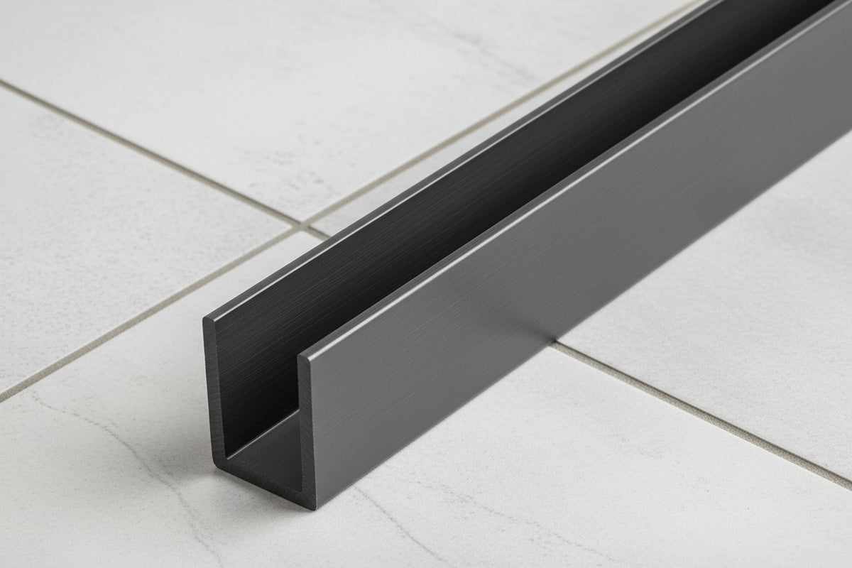 Alu-U-Wandprofil zur innenseitigen Silikonverklebung, Art.Nr. SDCD38/12