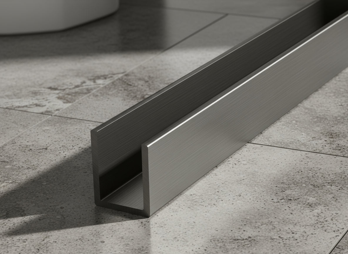 Alu-U-Wandprofil zur innenseitigen Silikonverklebung, Art.Nr. SDCD38/12