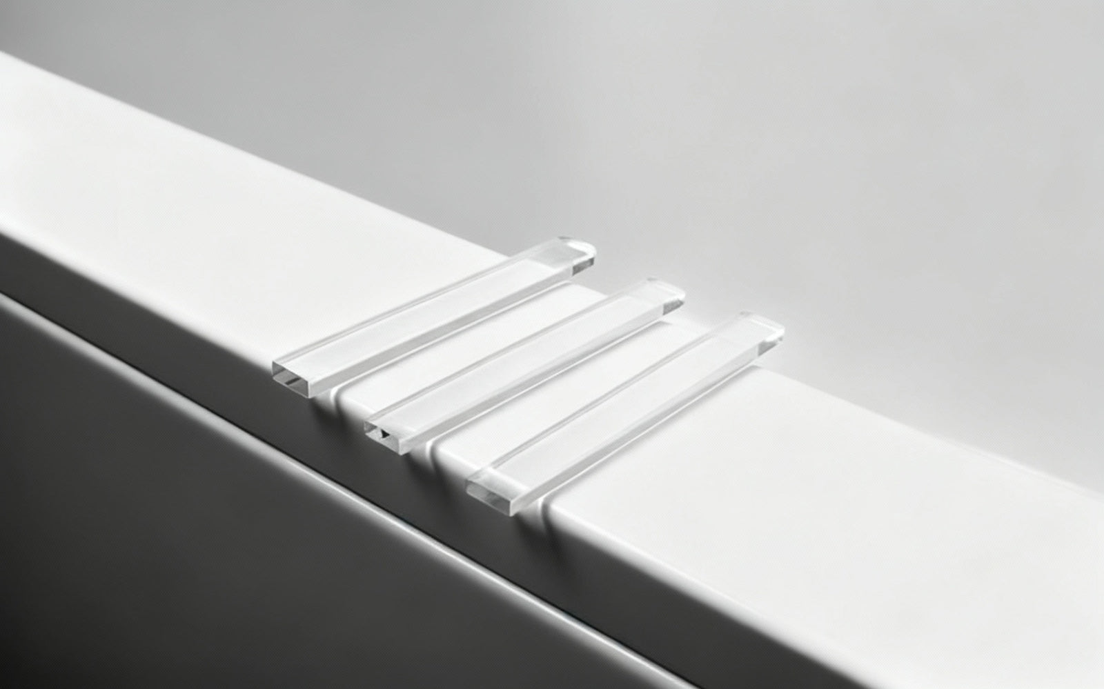 Transparente Unterlagen für rahmenlose Glasduschen – 6 x 51 mm, für 6/8/10 mm Glas