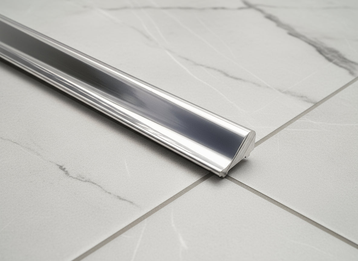 Schwallprofil aus Metall 15 x 9 mm – Vollmaterial, robust und langlebig – 100 cm – Art.Nr. S1L