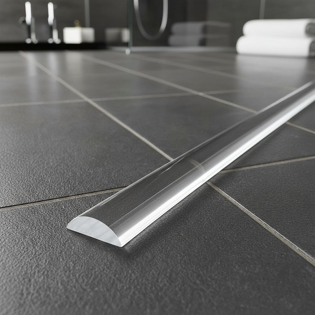 Plexi-Halbrundstab als Schwallprofil – Transparent und flexibel – Art.Nr. 8001/8010