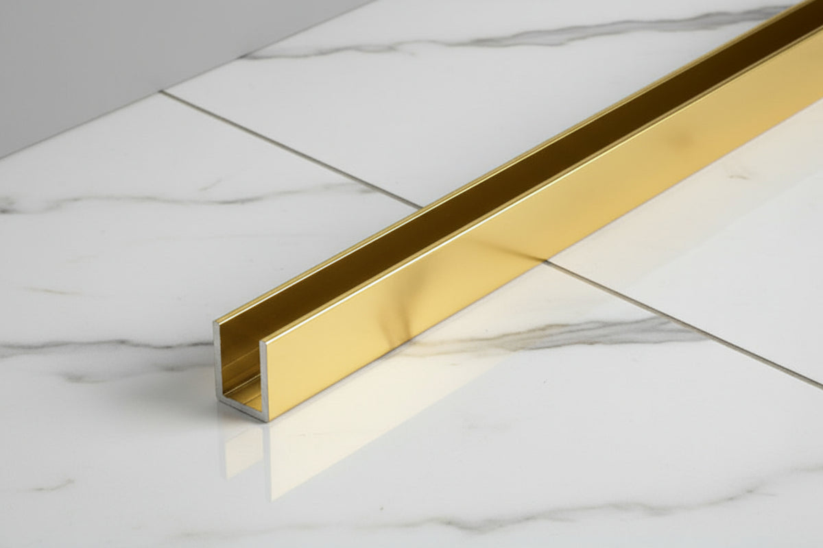 Alu-U-Wandprofil zur innenseitigen Silikonverklebung, Art.Nr. SDCD38/12