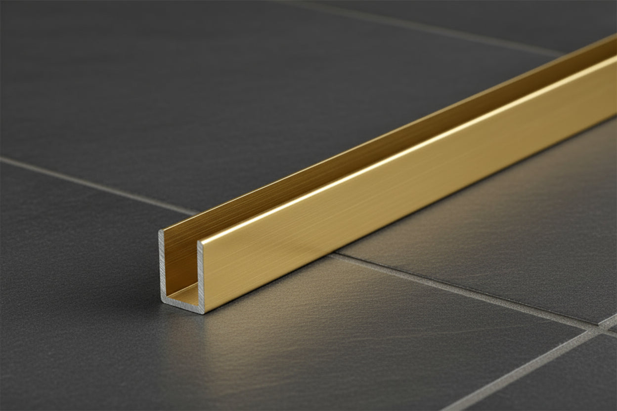 Alu-U-Wandprofil zur innenseitigen Silikonverklebung, Art.Nr. SDCD38/12