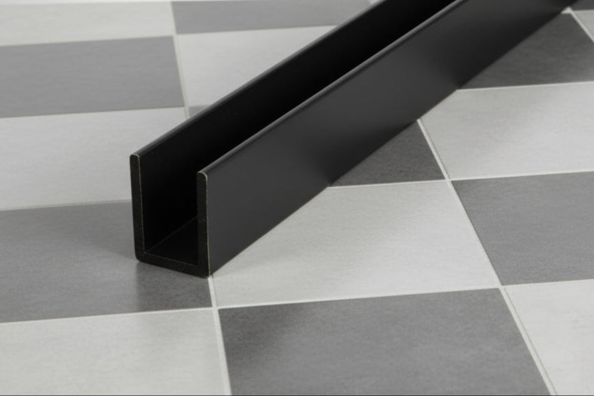 Alu-U-Wandprofil zur innenseitigen Silikonverklebung, Art.Nr. SDCD38/12