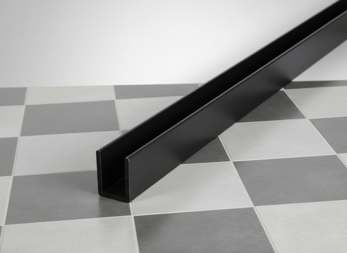 Alu-U-Wandprofil zur innenseitigen Silikonverklebung, Art.Nr. SDCD38/12