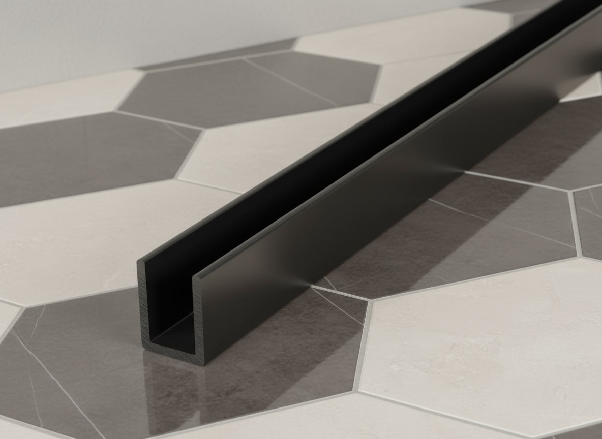 Alu-U-Wandprofil zur innenseitigen Silikonverklebung, Art.Nr. SDCD38/12