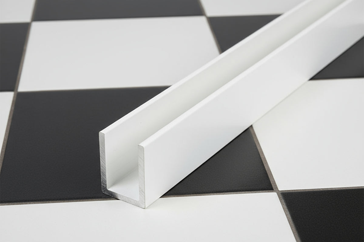 Alu-U-Wandprofil zur innenseitigen Silikonverklebung, Art.Nr. SDCD38/12